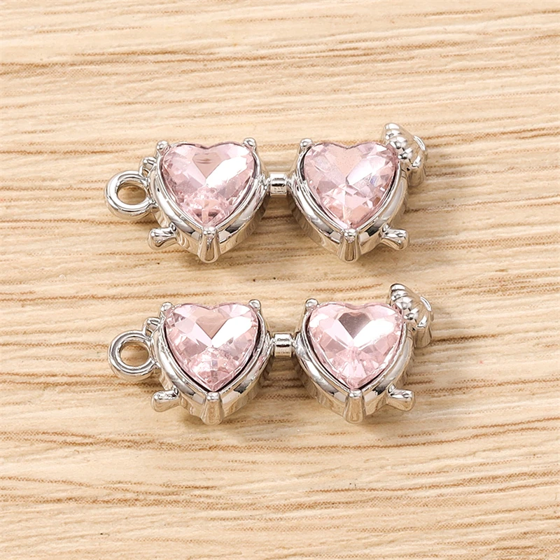 5 Stück niedliche, bunte Mini-Sonnenbrillen-Anhänger in Form von Kristallherzen für die Schmuckherstellung, zum Basteln von Halsketten, Ohrringen und anderen DIY-Accessoires. – Detail 17