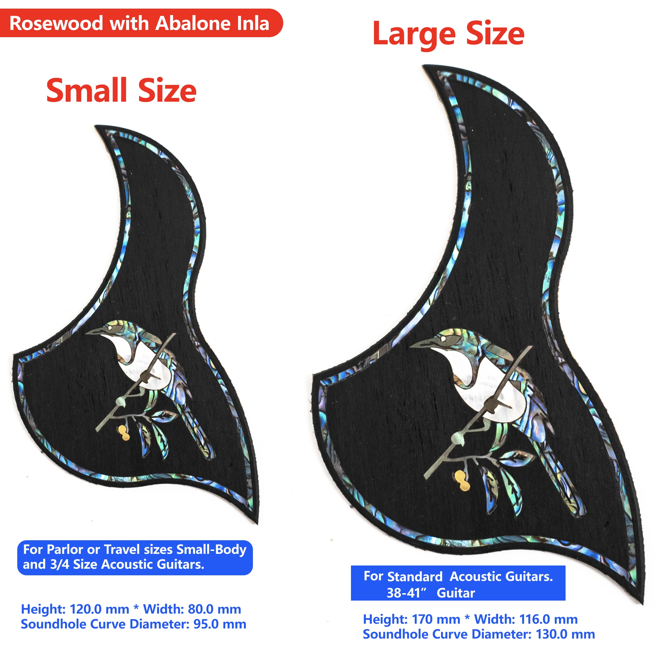 

Накладка на гитару из палисандра с инкрустацией из натурального абалона, защитная пластина для гитар GS Mini 36" или 41" стандартного размера, аксессуары для гитар