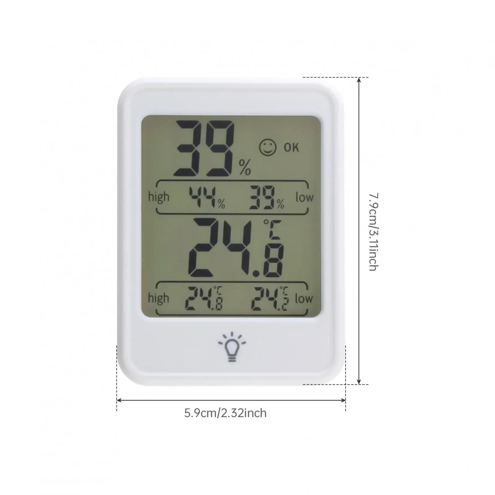 2 in 1 Digital Temperature and Humidity Monitor Room Thermometer with Two Colors Optional, Plastic Indoor Humidity Meter