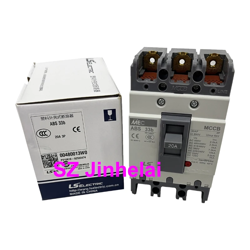 LS ABS33b ABE33b Authentic Original Molded Case Circuit Breaker MCCB 3P 6A 10A 15A 20A 30A Comply with IEC CCC standards