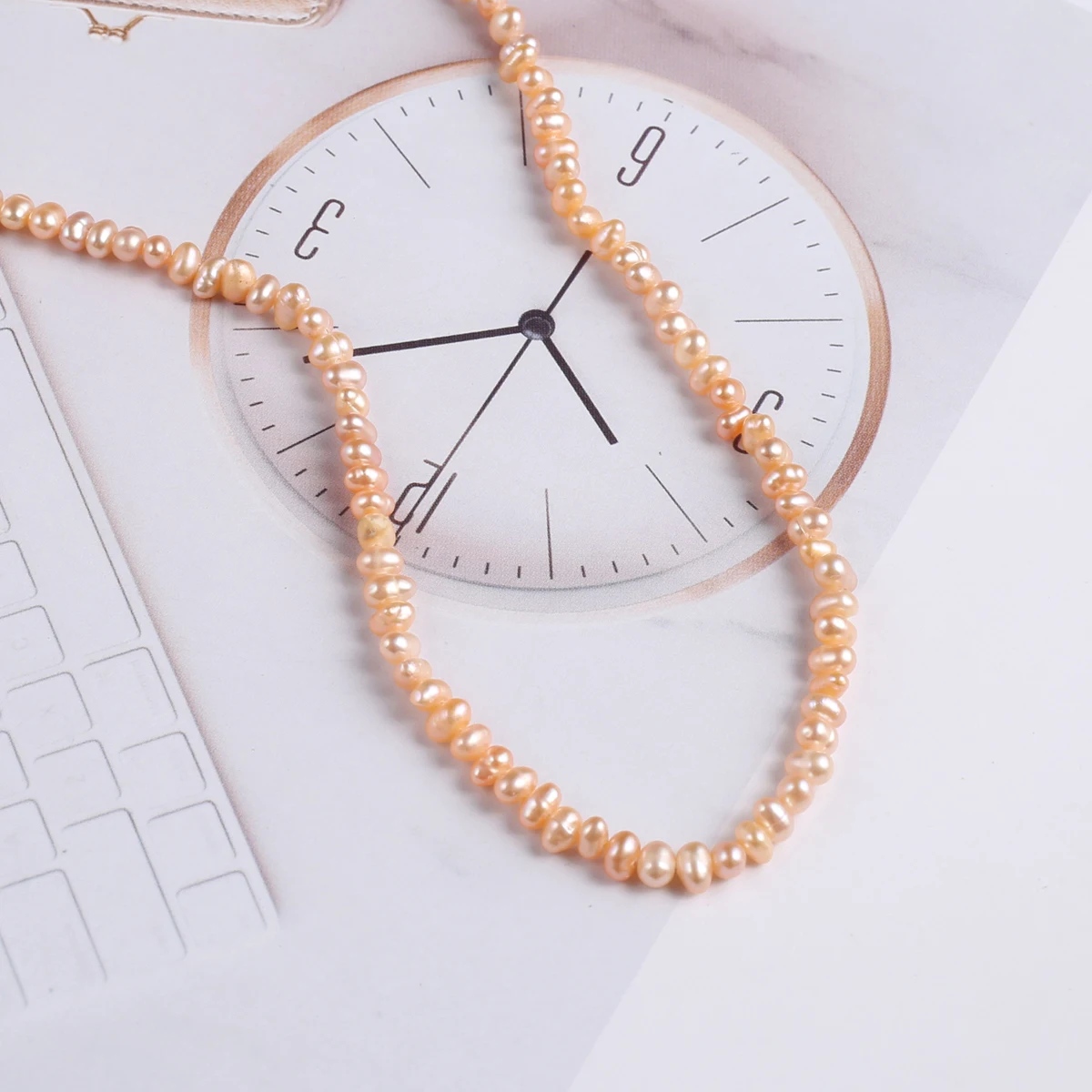 Natural Pearl Punch Bead Exquisite Shape Elegant Appearance For DIY Jewelry Making Handmade Bracelet Necklace Length 36cm