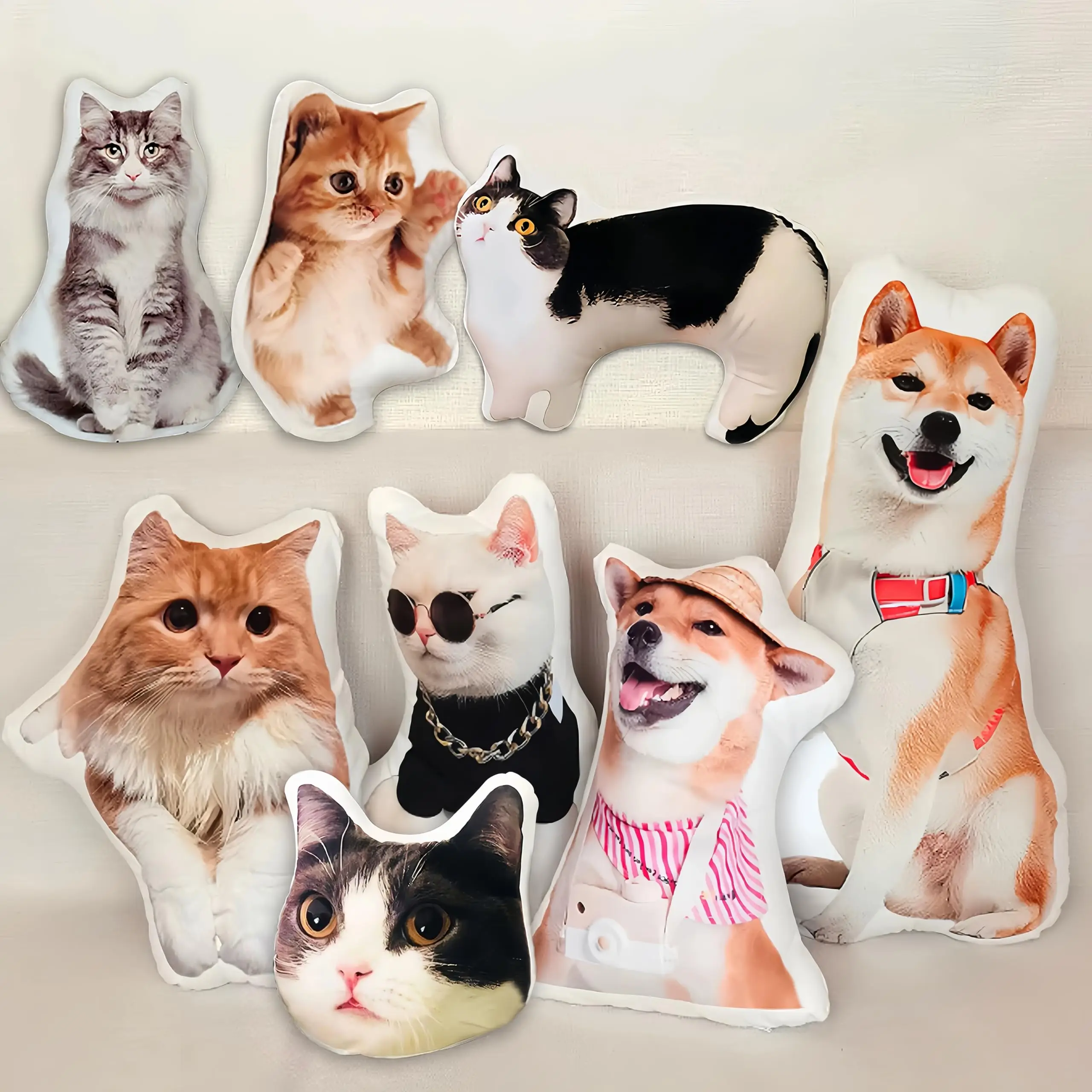 Custom Pet Photo Pillow, Personalized Pillow Shaped Like Your Dog Cat Face, Customized Stuffed Animal Picture Pillows