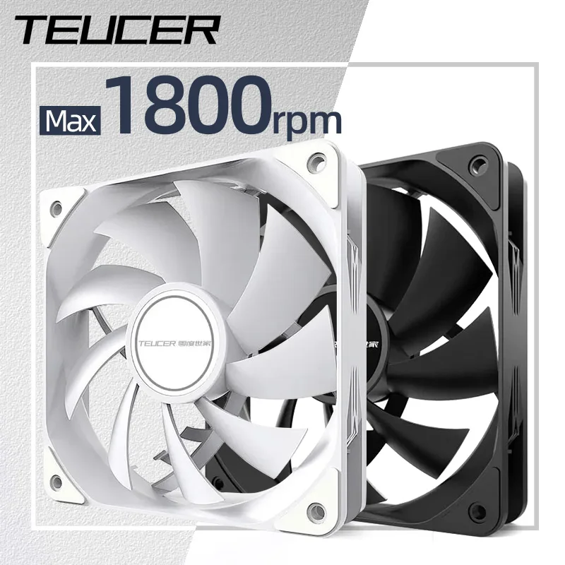 Teucer 12cm Chassis Fan PWM Control 1800rpm Silent Computer Case CPU Cooler Heatsink Ventilador Water Radiator 120mm Cooling Fan