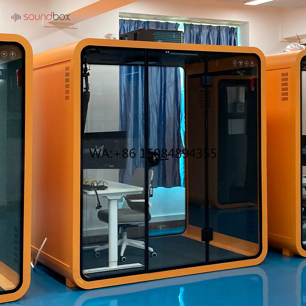 Portable Soundproof Booth Working Movable Office Pod With Furniture Easy Assemble Sound Proof Office Booth