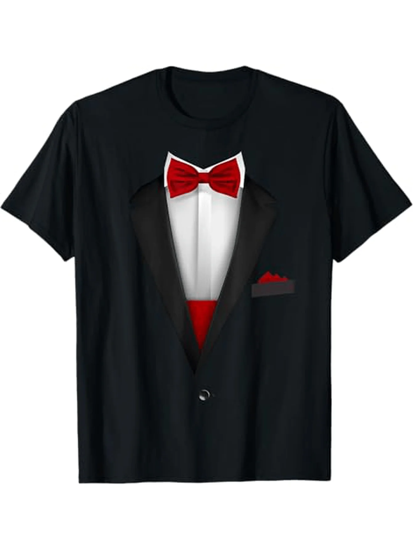 Wedding Tuxedo Bowtie T-Shirt - 100% Cotton, Machine Washable All-Season Tee