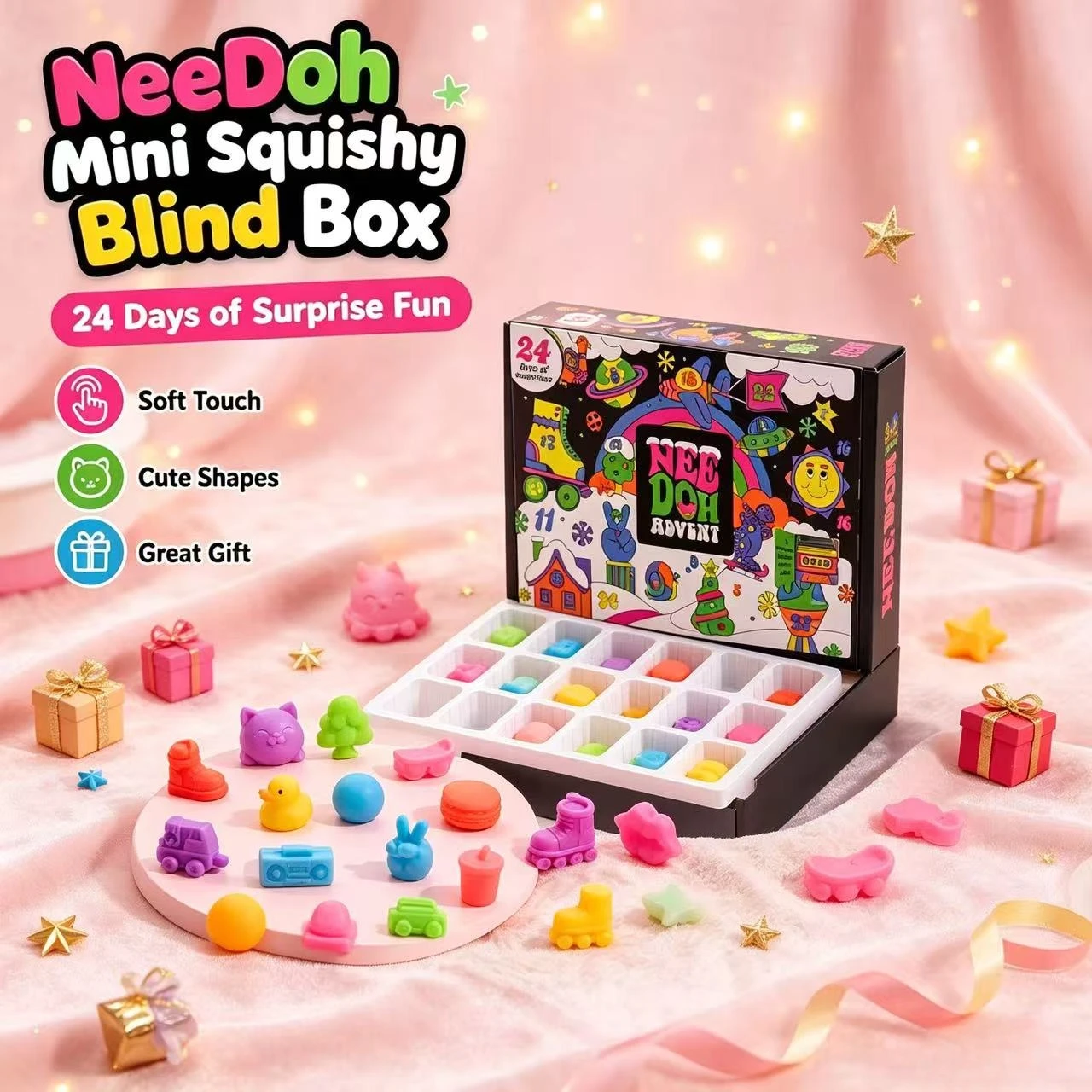 Новый мини-сквиши NeeDoh: 24-д – обзор и цена Advent Calendar Gift