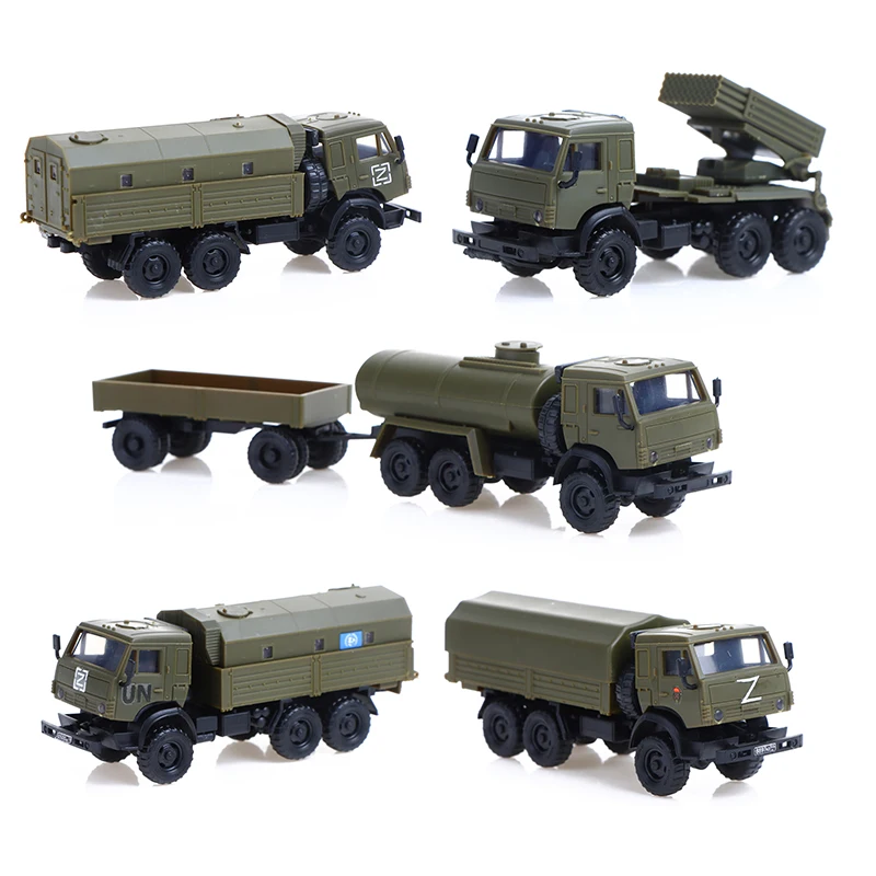 Russo Militar Caminhão Montagem Puzzle Modelo, Foguete Simulação Artilharia, Brinquedo Veículo Meninos, 1Pc, 1/72