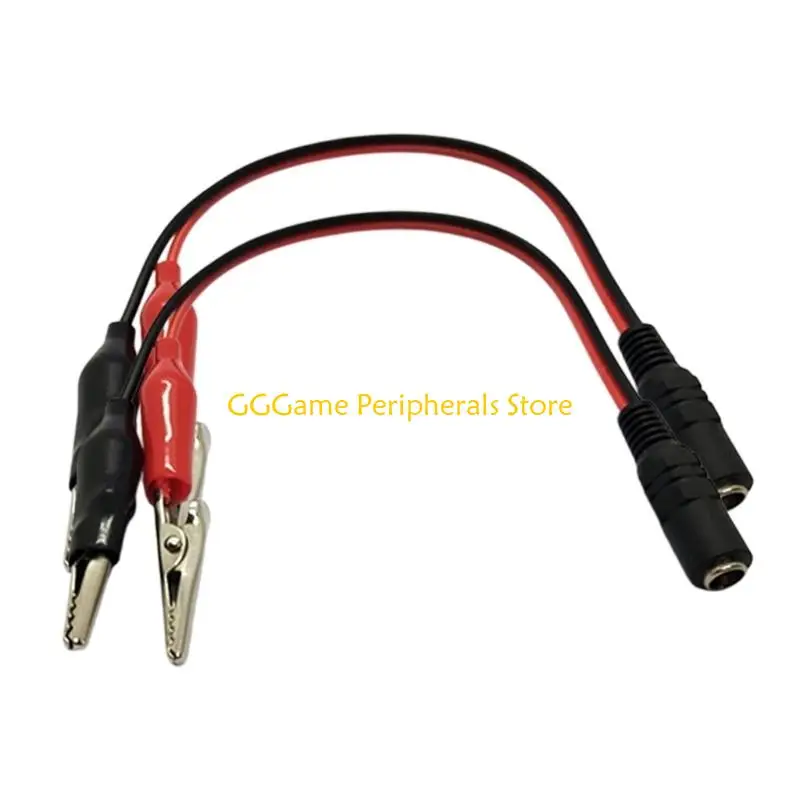 U55B Set of 2 DC5521 to Clip Power Cable for Device Charging Voltages Measurement and Solar Energy Connection