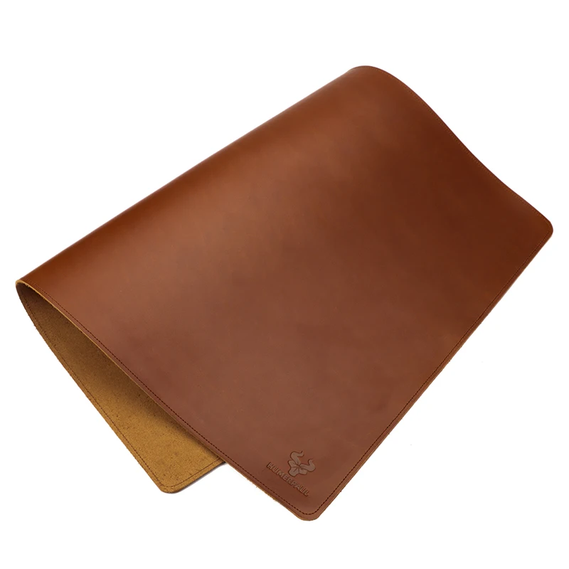 

First layer cowhide Crazy Horse leather table mat, genuine leather oversized mouse pad, office computer, desktop