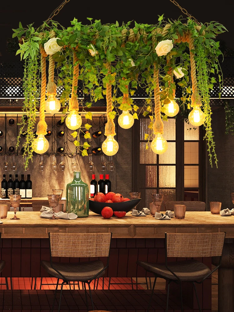 Creative Bar Counter Pendant Light Glass Room Sunroom Restaurant Light Flower Shop Dining Table Showcase Balcony Plant Light LED