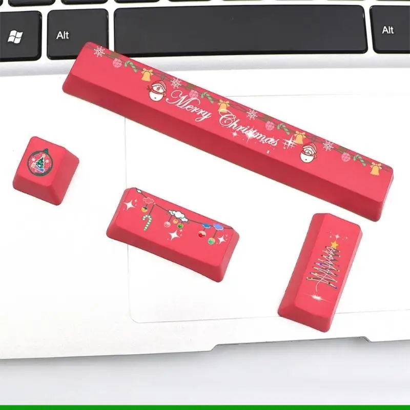 U55C PBT Keycaps Mechanical Keyboard Keycap 5 Sides Dye-Sublimation OEM Height for Space 6.25U ESC Enter Spacebr Keycaps 4PCS