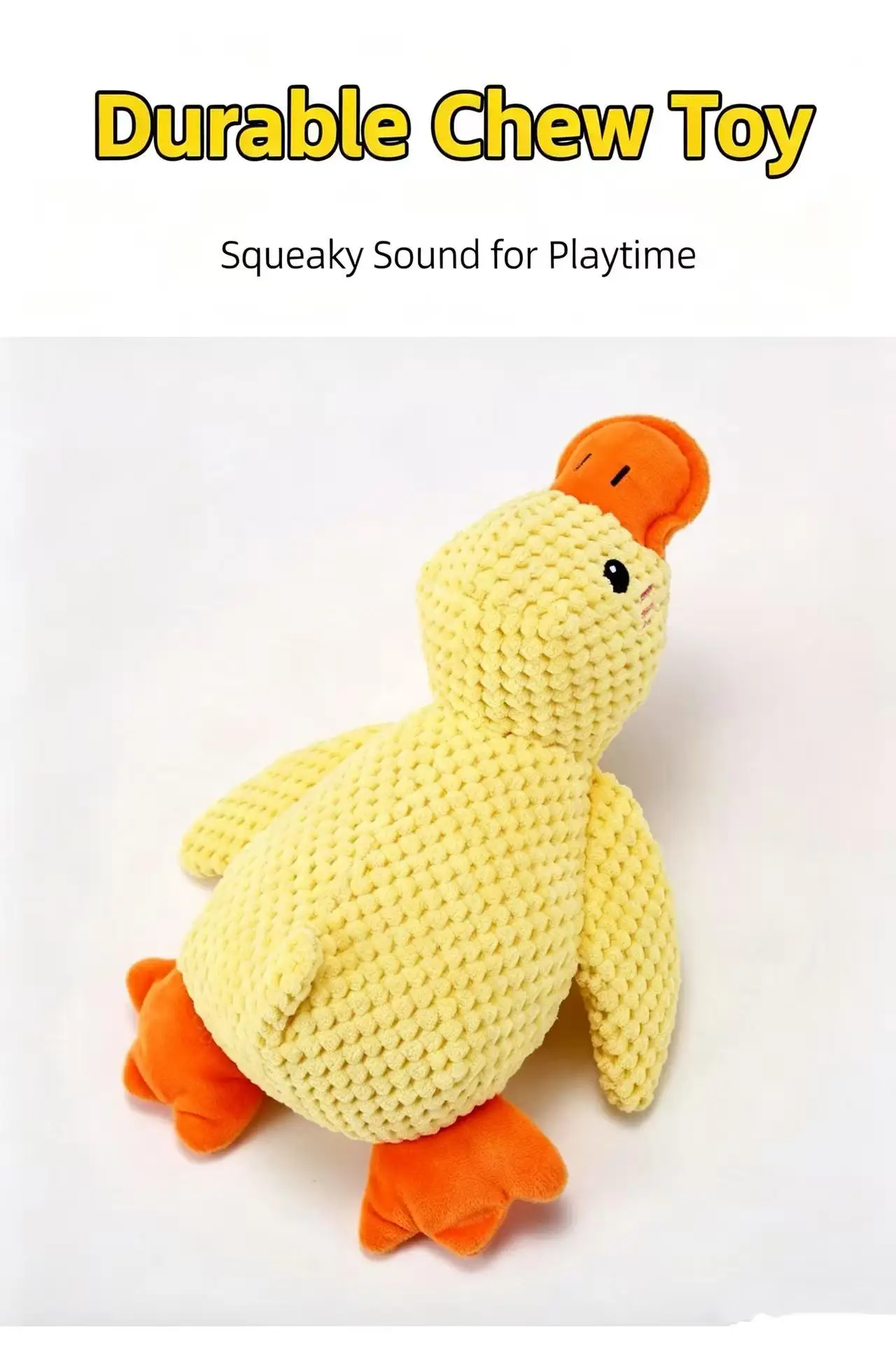 Duck Dog Toy Plush Chew Resistant Durable Dog Toy with Quacking Sound Teeth Grinding Relief Soft Companion for Small Large Dog