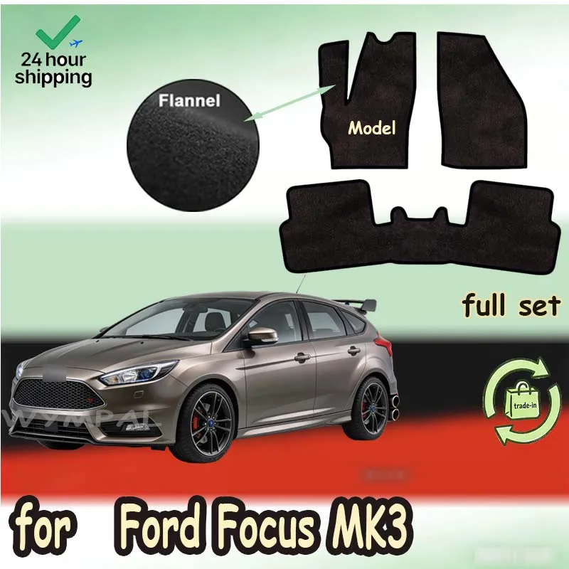 

Нейлоновые замшевые коврики для Ford Focus MK3 MK3.5 III 2012~2019 2015 2016 2017, автомобильные напольные коврики, панели, подкладки для ног, покрытие для пола, коврики-накладки