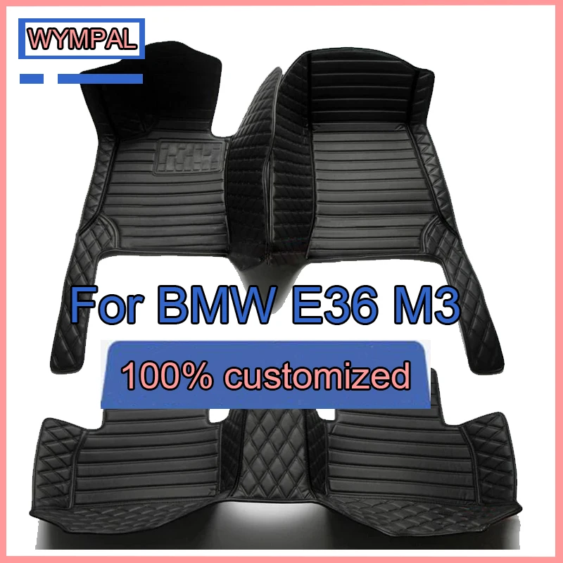 Custom Automotive Car Floor Mats For BMW E36 M3 1995 1996 1997 1998 1999 Auto Luxury Leather Men Women Car Mats Full Coverage