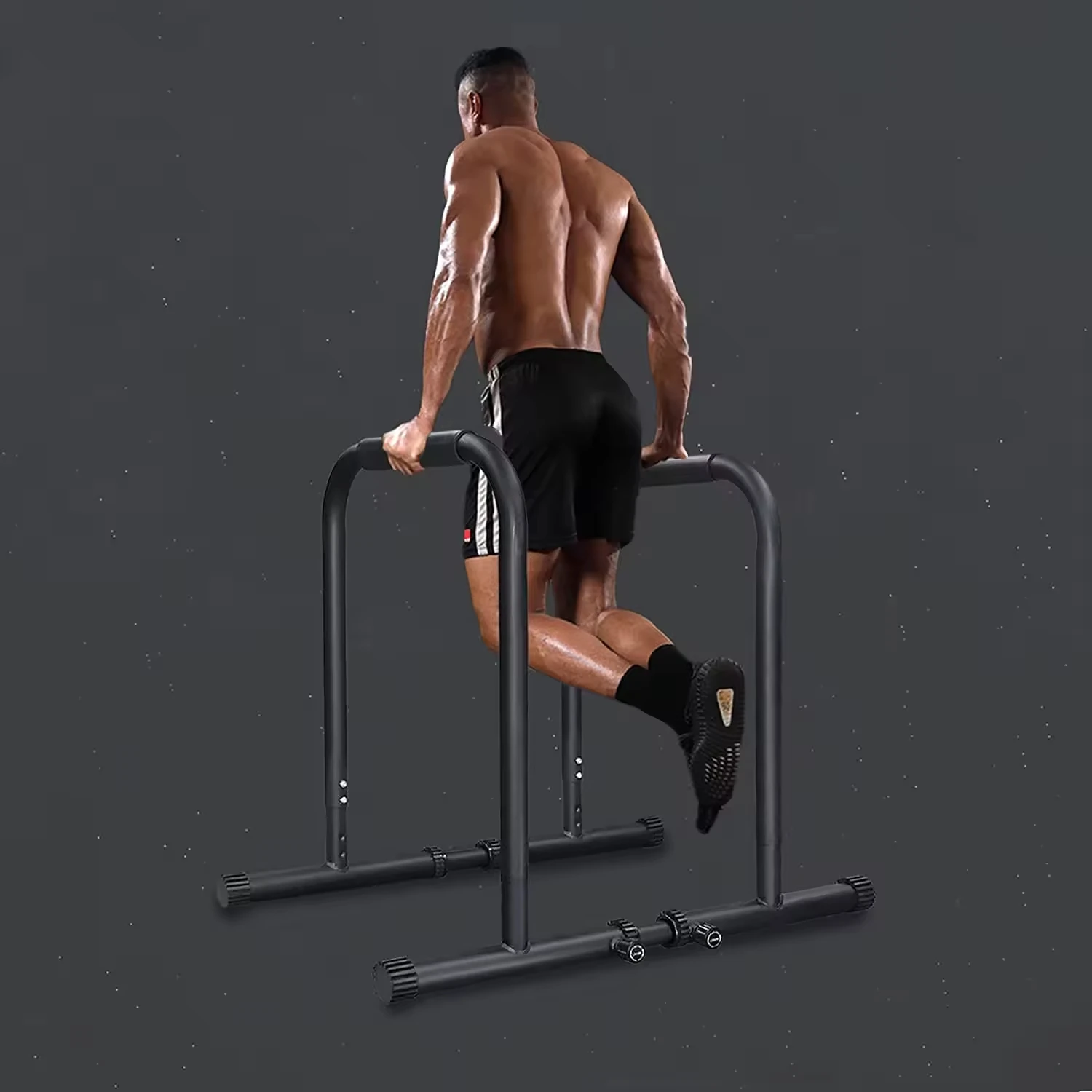 

Adjustable Height Dip Bar Station Tricep Dips Pull Ups Stabilizer Push up Stand Functional Heavy Duty Parallette Bars