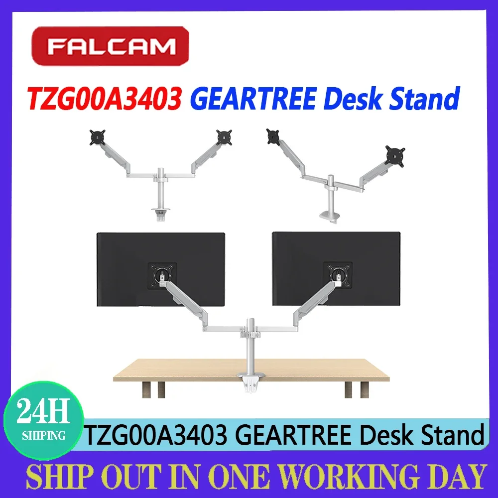 

FALCAM TZG00A3403 GEARTREE Desk Stand Mini Dual Screen Kit T360 Degree Rotation Easy Adjustment Desk Support Stand Accessories