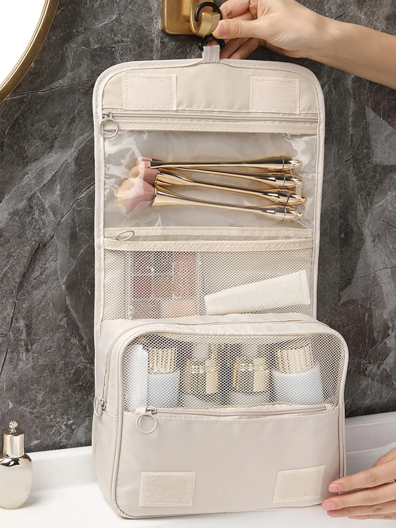 

Подвесная косметичка с буквенным рисунком, водонепроницаемая косметичка, сумка для туалетных принадлежностей, школьные принадлежности, школьные принадлежности для студенческого общежития