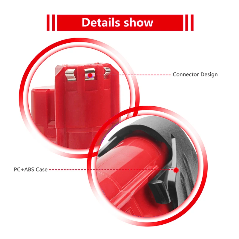 12V 3.0Ah Rechargeable 3000mAh Battery for Milwaukee M12 XC Cordless Tools 48-11-2402 48-11-2411 batteries 48-11-2401 MIL-12A-LI