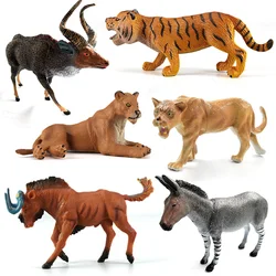 Simulation Tiger Lion Leopard Antelope Deer Lioness Zebra Donkey Animal Model Figurine Home Decor Decoration Accessories Modern