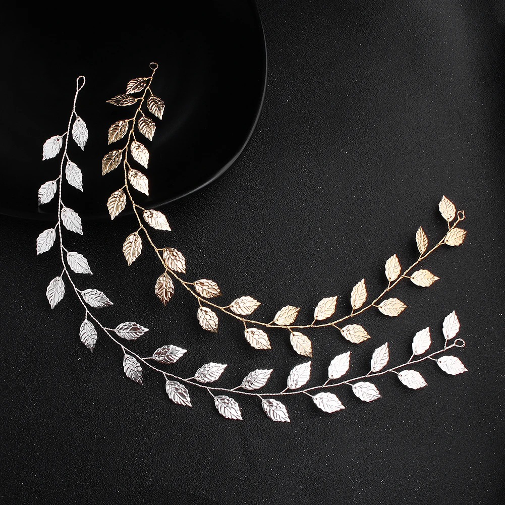 Bride Wedding Hair Accessorie Pearl Rhinestone Headband Floral Leaf Bridal Headpiece Hair Vine Women Tiara Hair Jewelry Gift image 3