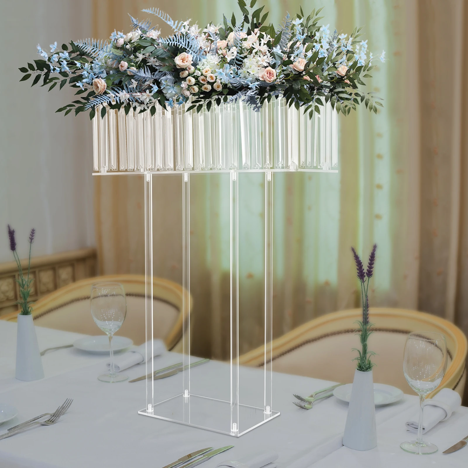 Acrylic Flower Stand Wedding Flowers Display Rack Modern for Wedding Decorations, Parties, Birthdays, Home Decor, Etc