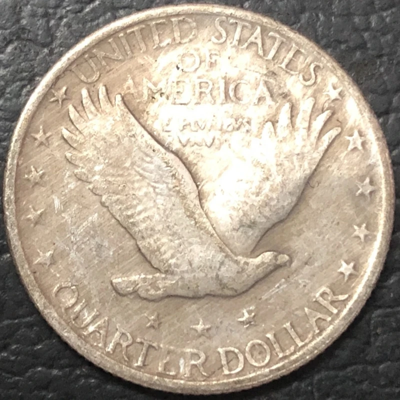 1921 STANDING LIBERTY QUARTER DOLLAR STARS BELOW EAGLE