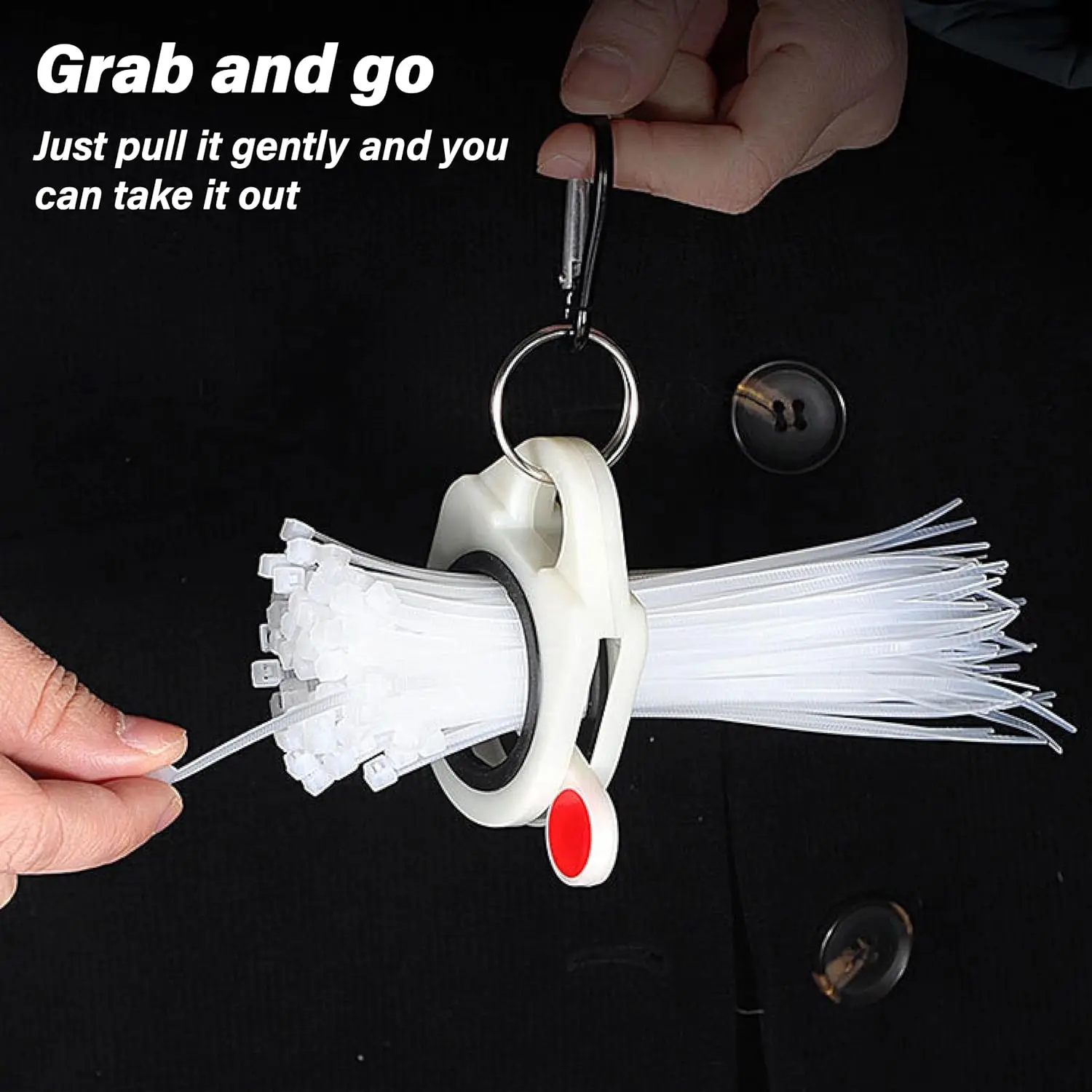 Fluorescent Cable Tie Organizer Storage Cable Tie Holder Portable Cable Tie Storage Tool Electrical Wire Tie Organizer