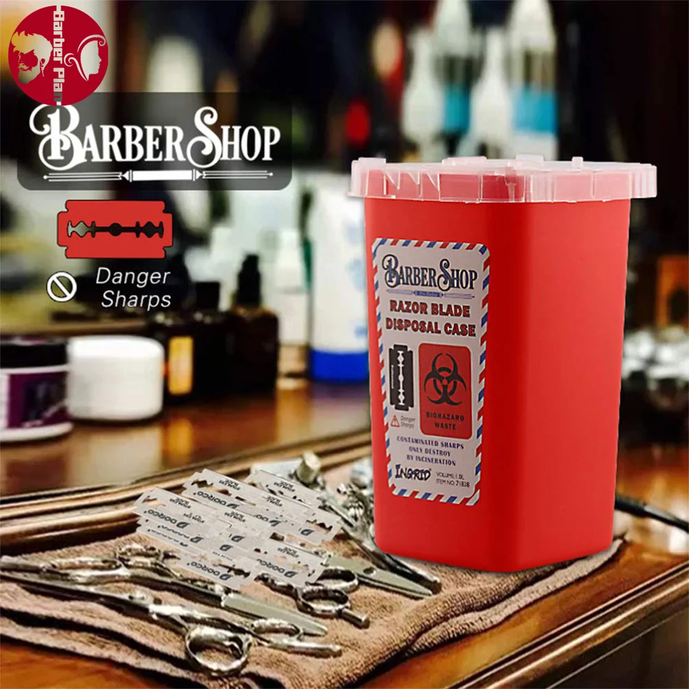 Razor Blades Dispenser Shaving Blades Storage Box Disposable Razor Cutter Container for Barbershop Salon Recycling Case Haircut