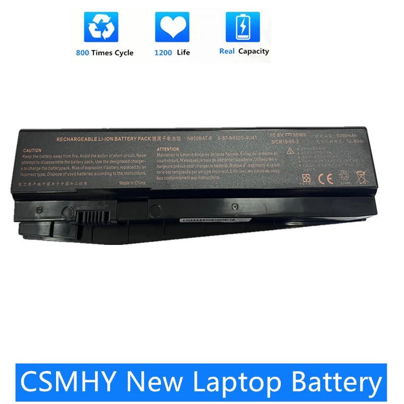 Bateria Nova do Portátil do Oem N850bat6 de Csmhy para Clevo N850 N850hc N850hc N870hc N870hj1 N870hk1 N850hj1 N850hk1 N850hn