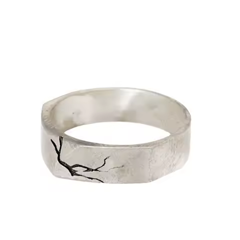 Vintage Cracked Ring For Men Jewelry Adjustable Opening Male Index Finger Ring Silver 925 Birthday Gifts For Boyfriend