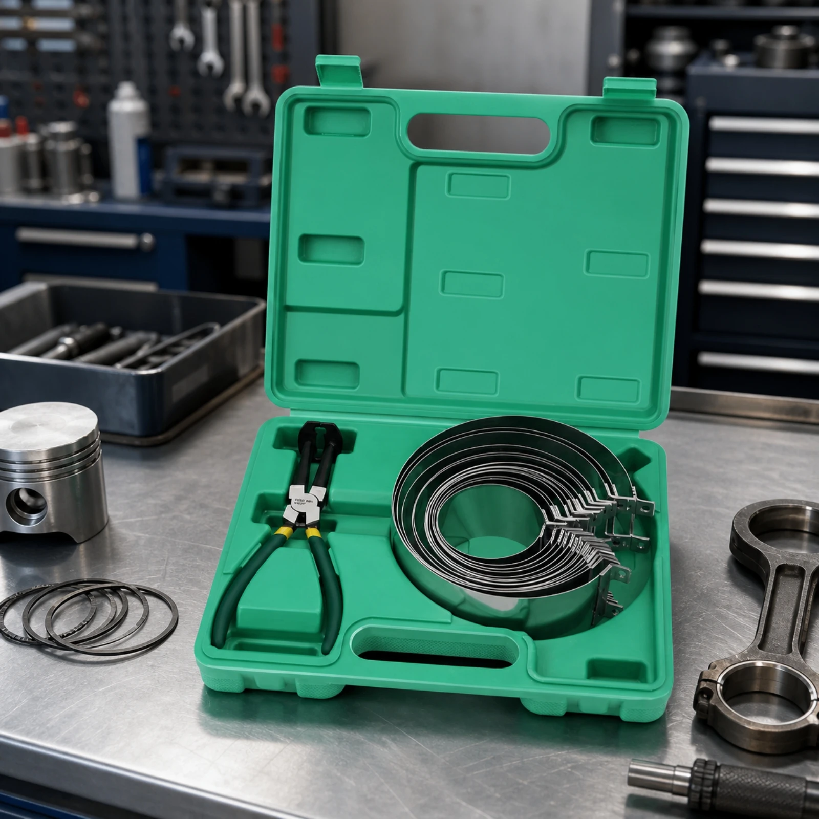 Piston Loop Installation and Removal Tool Reliable Piston Loop Compressor Tool with Pliers Stable Long-Lasting for Mechanics