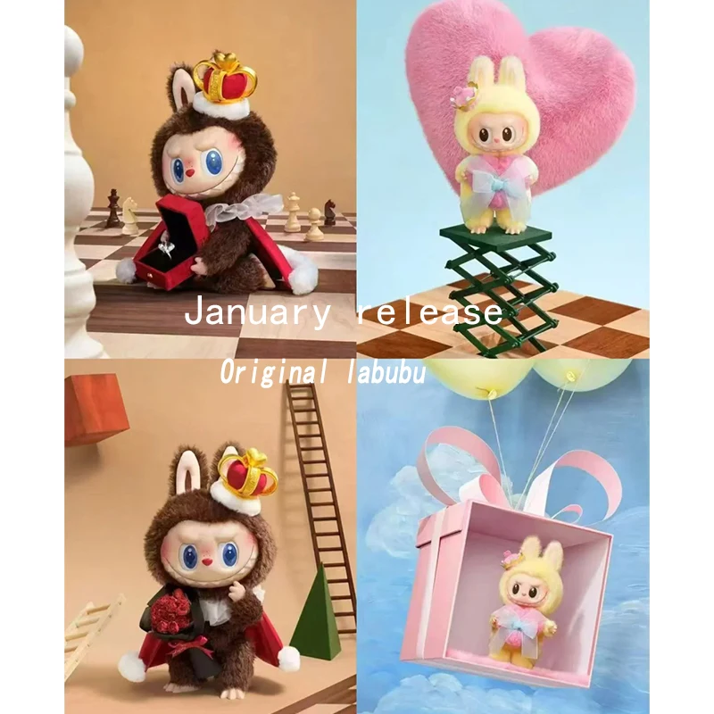 Original The Monster Labubu Checkmate Chess Adventure Series Decorative Cute Display Pendant King Queen Zimomo Kawaii Kid Gift