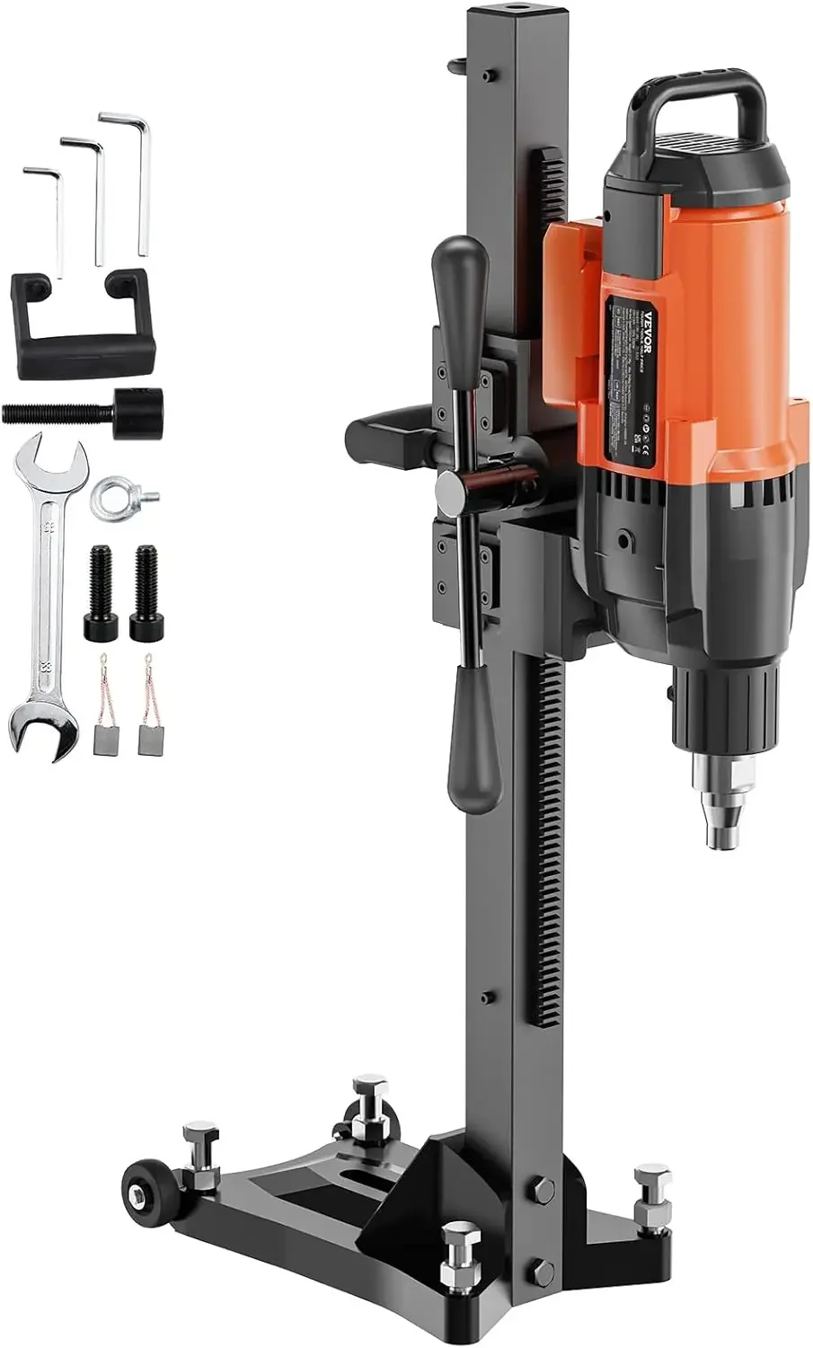 Diamond Core Drilling Machine 10in Wet Concrete Core Drill Rig with Stand Wheels 750RPM Speed 1 1 4 Thread Lifting Handle 10in