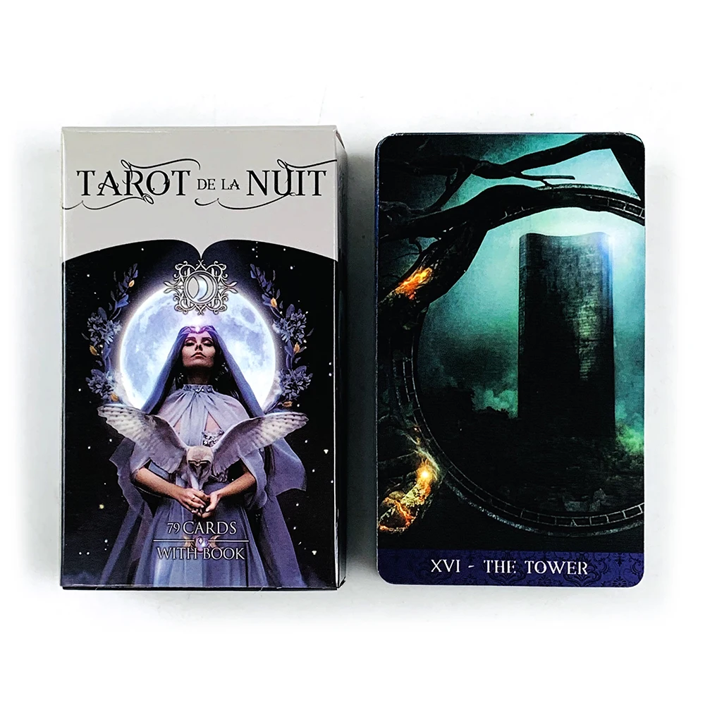 Tarot De La Nuit Cards, jogo de tabuleiro para lazer em família, festas e convívio com amigos, ideal para adivinhação, meditação e jogos de festa