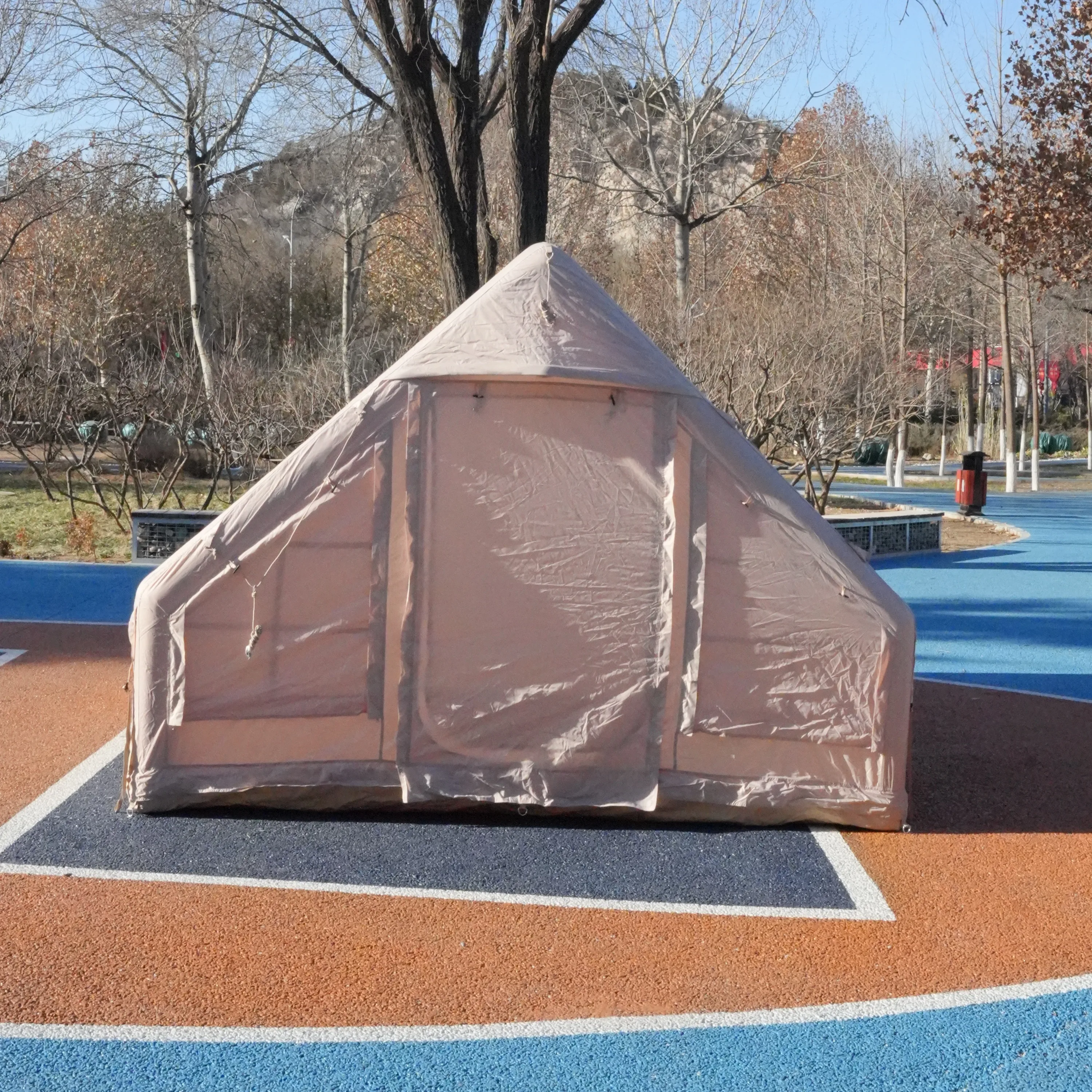 

Надувная палатка-дом для глэмпинга и кемпинга из ткани Оксфорд 420D, 12 кв.м, легкая, водонепроницаемая, портативная, всесезонная, 3*4м, двухместная