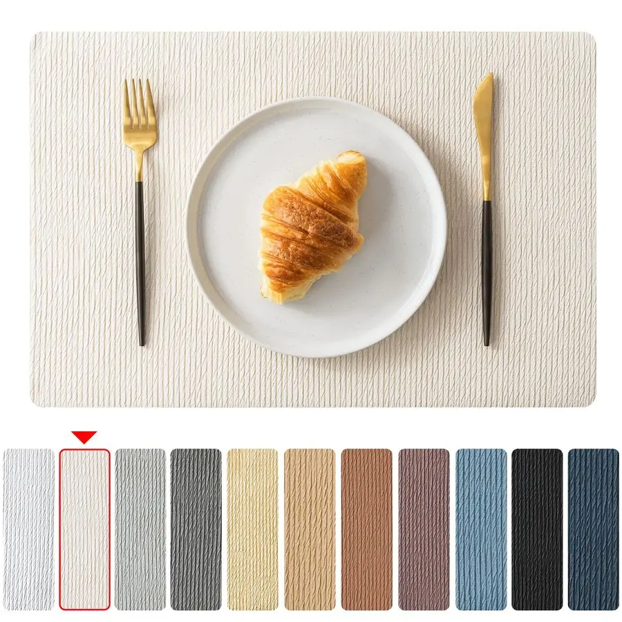 

Набор из 8 салфеток из искусственной кожи, водонепроницаемые моющиеся коврики для стола, термостойкий кухонный виниловый коврик EasyClean для обеденной вкладки