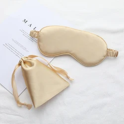 Silk Sleeping Eye Mask with Carrying Pouch Bag Travel Sleep Eyeshade For Women Man Nap Cover Comfortable Eye Patch Help Rest