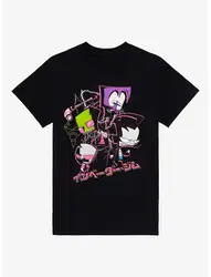 Invader Zim Neon Group Boyfriend Fit Girls T-Shirt