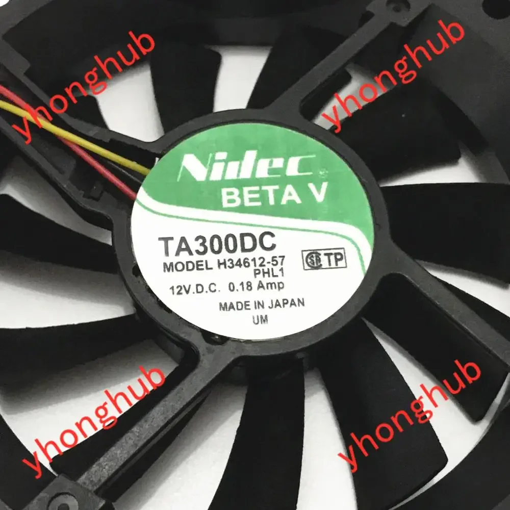 

NIDEC TA300DC H34612-57 PHL1 DC 12V 0.18AMP 80x80x15mm Server Cooling Fan