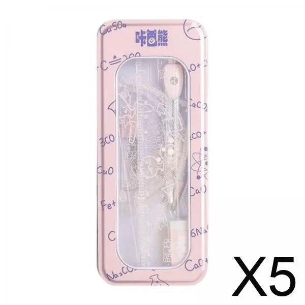 

5x7x Инструмент для рисования математической геометрии Студенческие канцелярские принадлежности Линейки Подарки Розовый