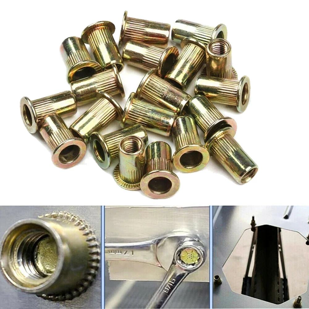 Kit de Porcas Rebite Mistas de Aço Zincado com Rosca Plana M3-M12
