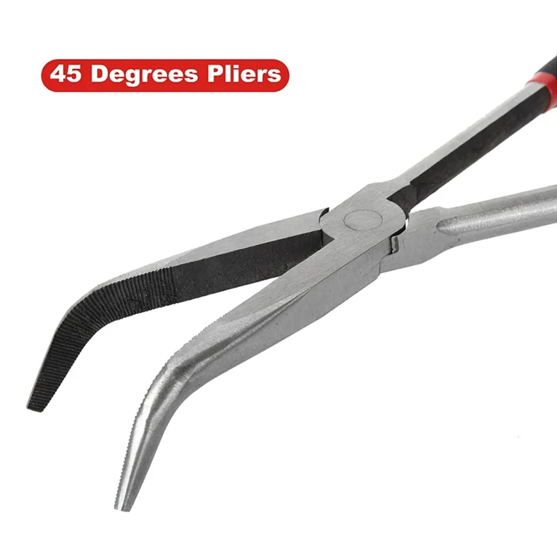 Acessórios para alicates ABKL Alicate de ponta longa de 11 polegadas inclui alicate reto, 45 graus, 90 graus e tipo O