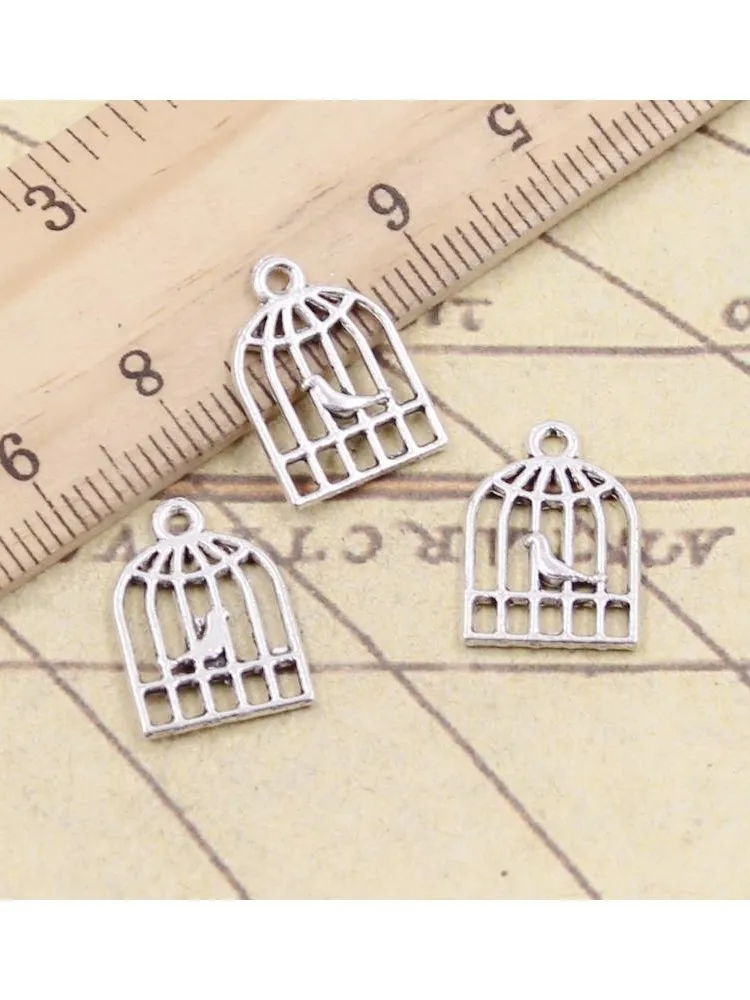 30 sztuk Charms ptak klatka dla ptaków 16x11mm tybetański srebrny kolor wisiorki antyczna biżuteria Making DIY Handmade Craft — zdjęcie 2