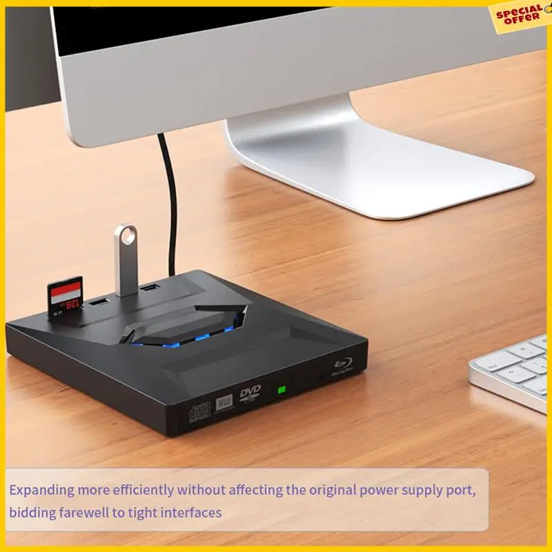 A25P External DVD CD Writer Burner CD And DVD Player Type C/USB3.0 External DVD CD Drive For PC Laptop Windows 11/10/8/7