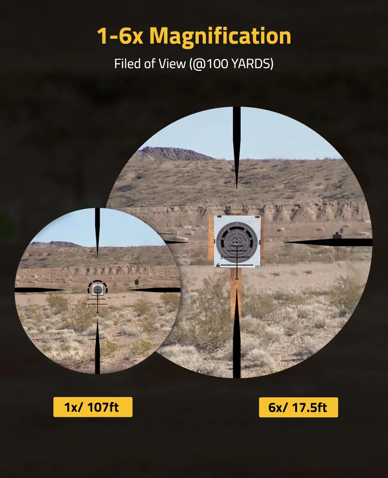 CVLife Eaglefeather 1-6x24 LPVO Escopo Optics Riflescope Reticle Sfp Reticular Reticular com Montagem de cantilever de 30 mm e redefinição zero