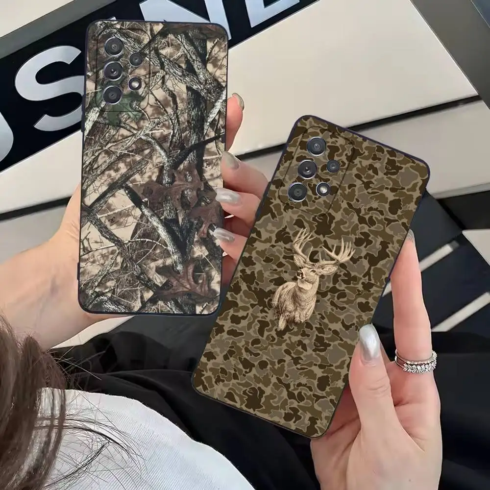 

Deer Hunting Camo Phone Case For Samsung Galaxy A13,A21s,A22,A31,A32,A52,A53,A71,A80,A91 Soft Black Shell