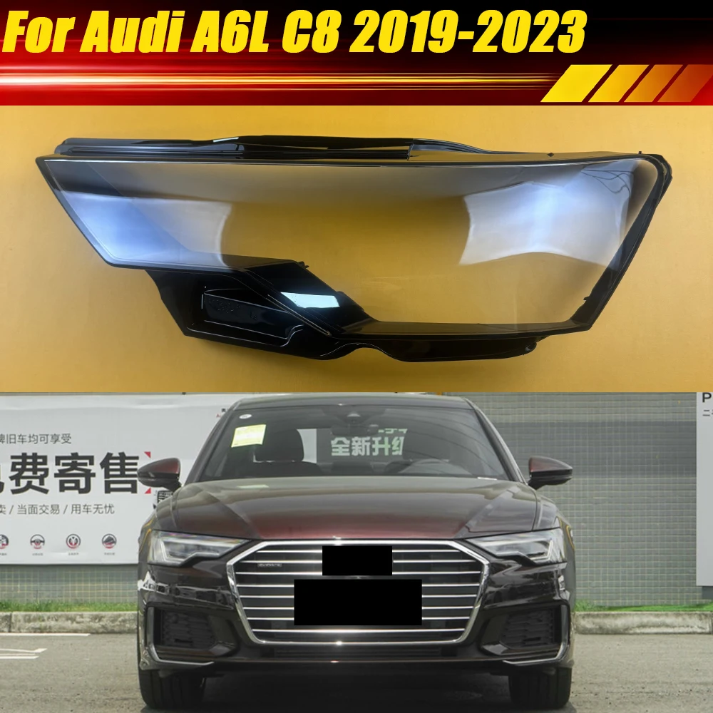 

For Audi A6L C8 2019-2023 Car Headlight Cover Lens Headlamp Mask Lamp Shell Replace Original Lampshade Lampcover Plexiglass