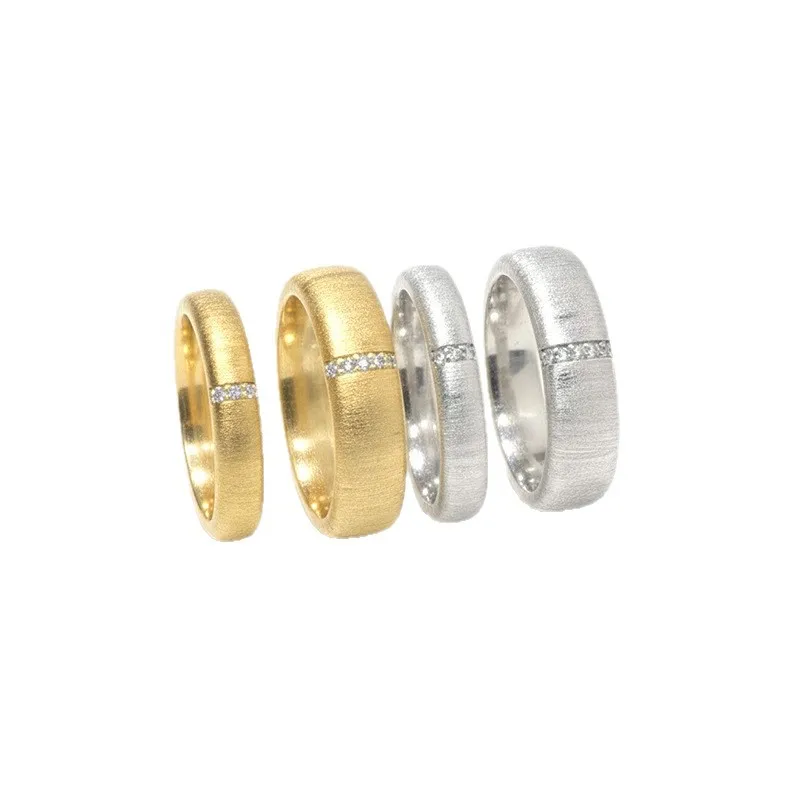 Anillos de compromiso para parejas de plata S925 chapados en oro de 18 quilates con diamantes cultivados en laboratorio y moissanita – Venta al por mayor y pedidos personalizados