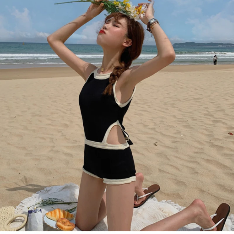 

2024 Summer Comfortable Casual Bikini WOmen Hollow Out Butterfly O-neck Swimwear High Waist Fresh Beach Holiday Push Up Biquini