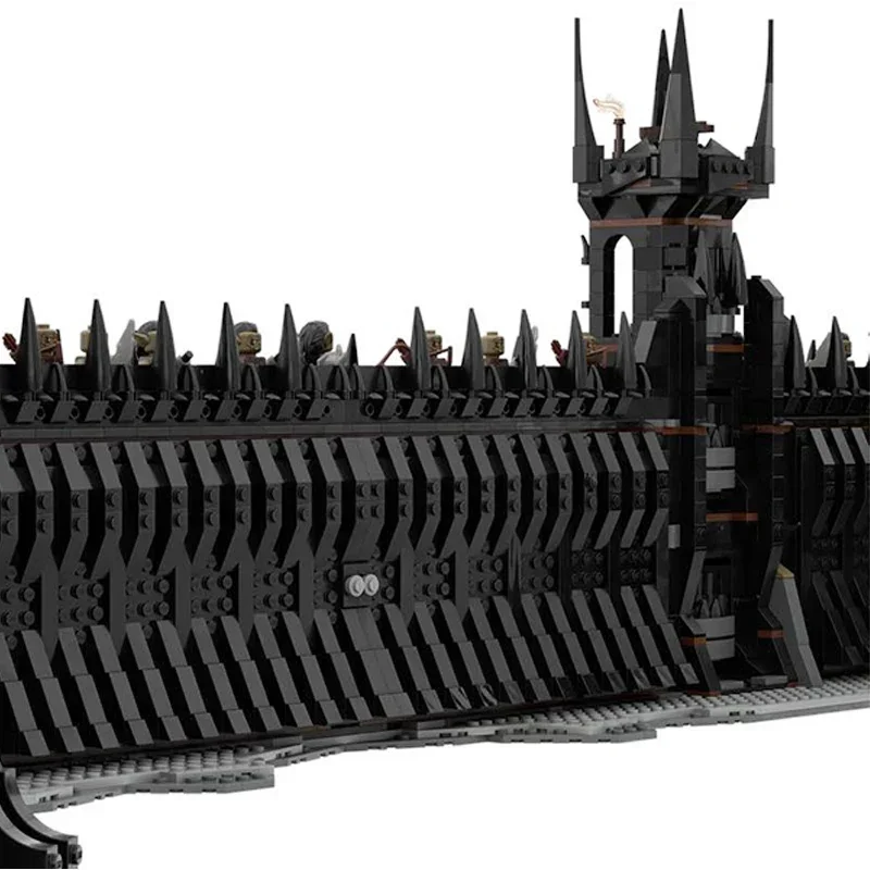 Anello Modello di film Moc Mattoni da costruzione UCS Il cancello nero del castello Tecnologia Blocchi modulari Regalo Giocattolo di Natale Set fai da te Assemblaggio